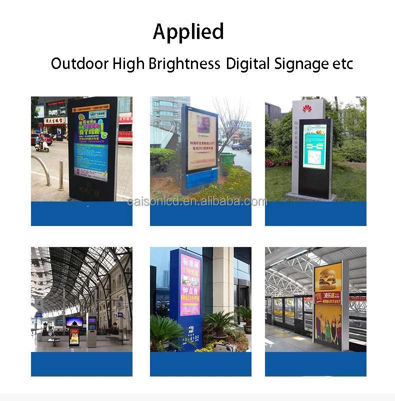 outdoor lcd display advertising screen 1000 cd/m2 12.1 inch 1024x768 Icd panel applied Industrial high brightness display manufacture