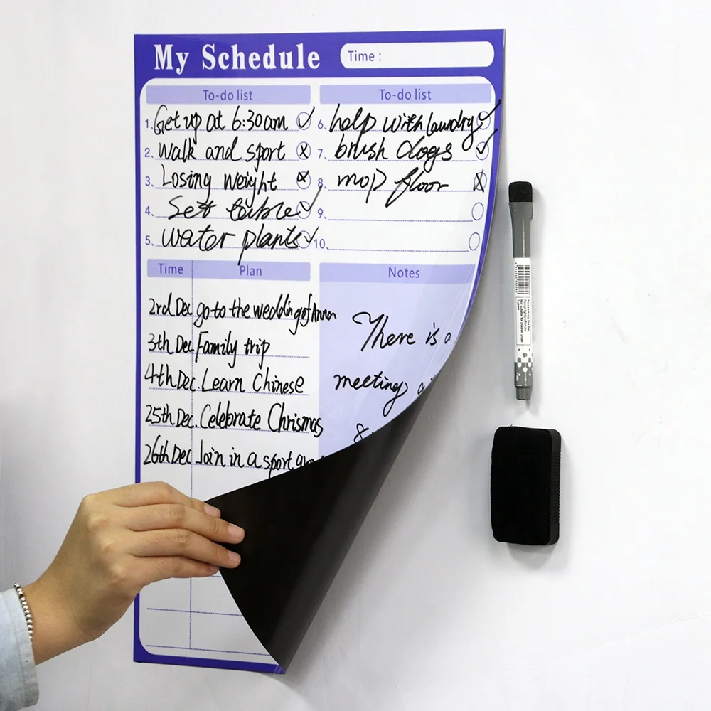 Hot Sale Planner Organizer for Refrigerator Fridge Calendar Magnetic Dry Erase Calendar Whiteboard Calendar for Refrigerator
