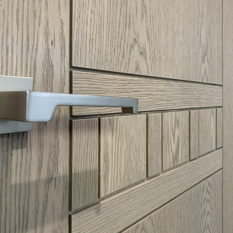 Harmony Chinese Style Wood Veneer Stile and Rail Wood Door / Interior Design Wood Door