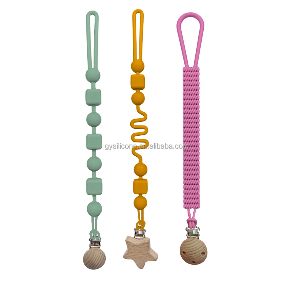 Custom Silicone Bebe Pacifier Clip Holder Chain Antidrop Cartoon