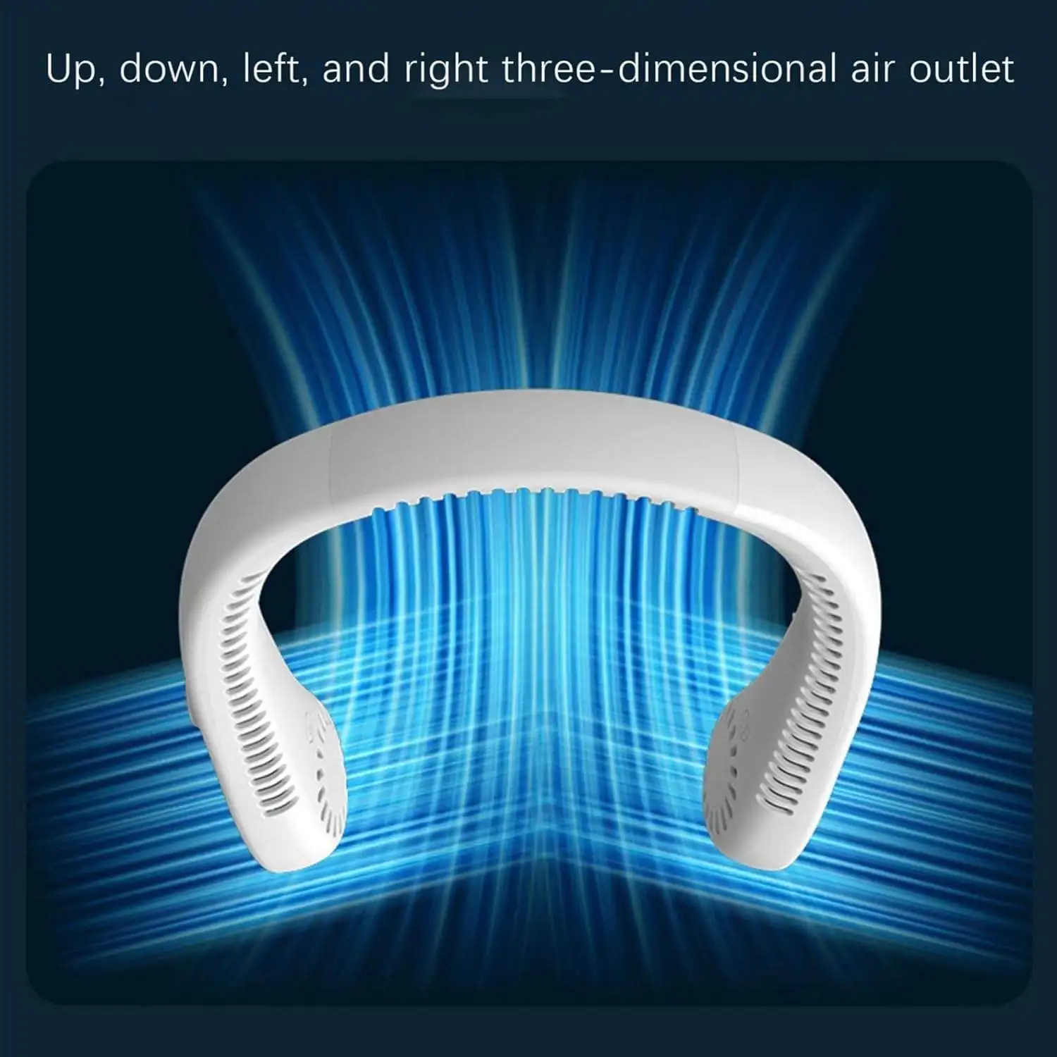 便携式USB无叶涡轮颈悬挂风扇长电池寿命静音充电五风速户外运动用