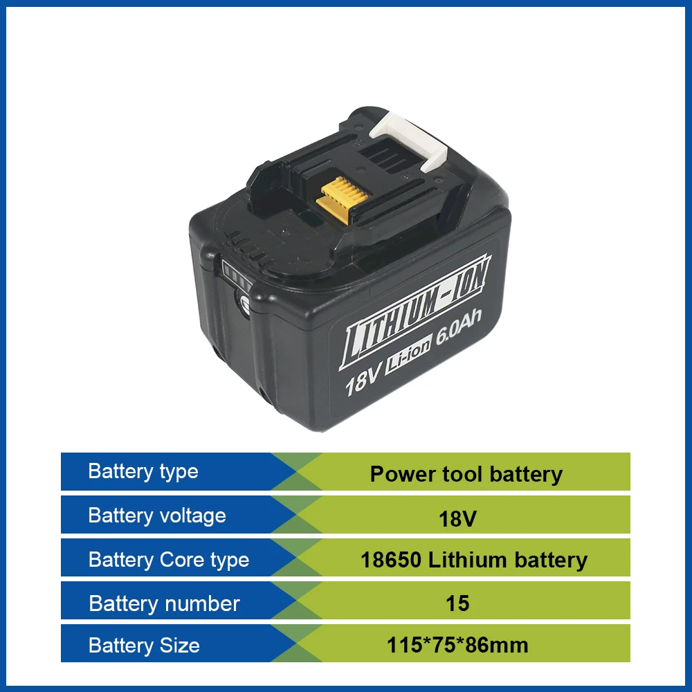 Brand Power Tool Replacement Battery 18650 5s3p 18V 6000mah 10C Discharging Rate 18v Lithium Power Tool Battery Pack