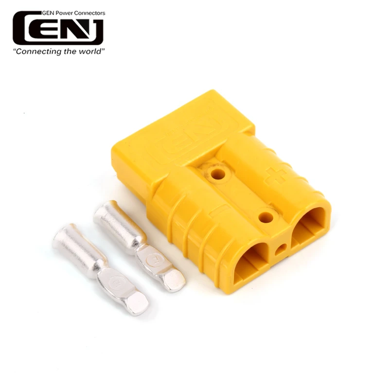 High Power Tool Anderson Style 50A Quick Plug Battery Connector Custom Length 2P Electrical Socket Adapter PC Forklift Copper