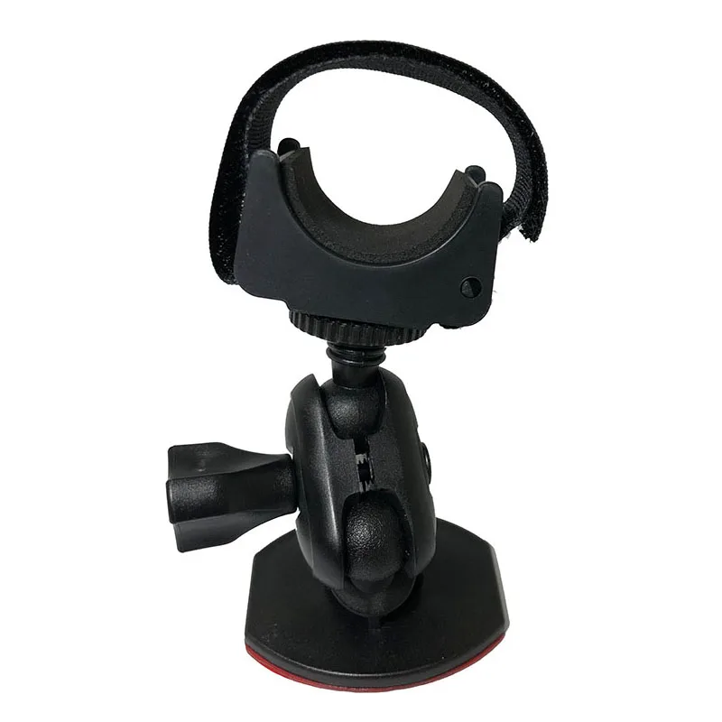 Szsmilin 360 Degree Adjustable Adhesive Helmet Hat Holder for Flashlight Scopes & Accessories