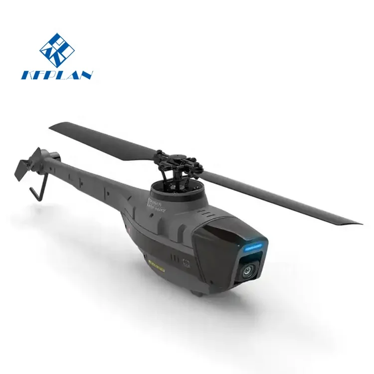 C128 RC Helicopter 4CH Single Propeller Radio Control Model Aileron Mini Black Bee 1080P HD Aileron Less Aerial Photography