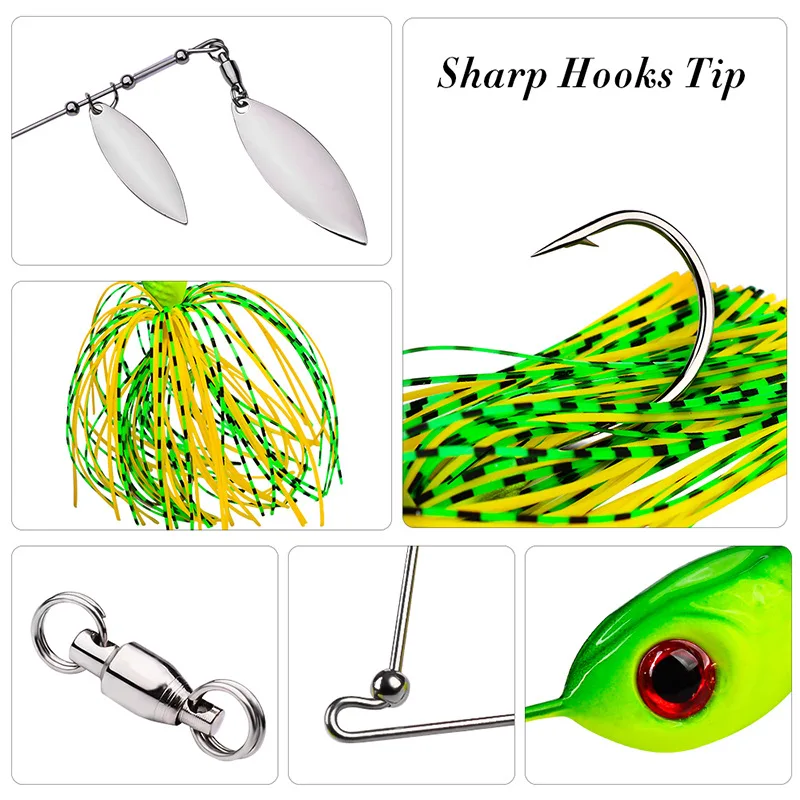 10g 14g Silicone Skirt Weedless Jig Heads Buzzbait Spoon Lure Blanks ...