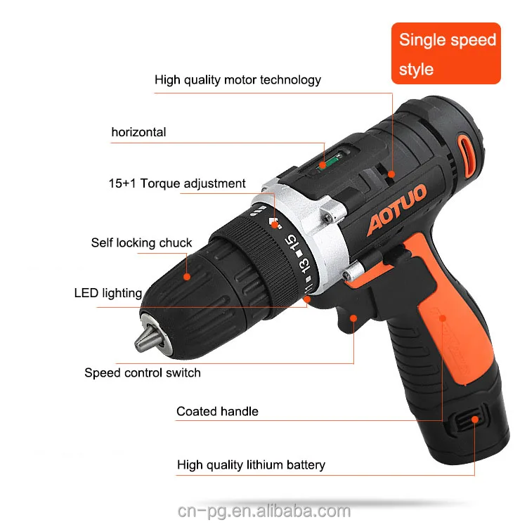 12v Portable Lithium Battery Power Cordless Impact Drill Multifunction ...