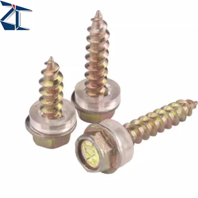 Hot Sale DIN 6928 Stainless Steel Cross Recessed Flange External Hexagonal Washer Head Zinc Plated Metric Self-Tapping Screw