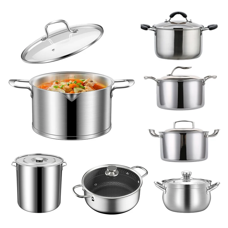 Современная Подающая Промышленная большая кастрюля из нержавеющей стали, 3 уровня, кастрюля для супа и стока, стильный набор кастрюль для приготовления пищи, контейнер для подогрева супа