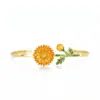 Bracciale aperto con margherita gialla