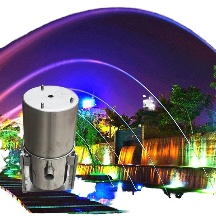 2024 Modern Stainless Steel LED Laminar Jet Nozzle Colorful Jumping Jet Pond Fountain for Garden New Product