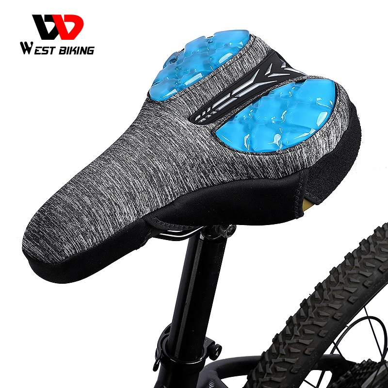 Bike Seat Bicycle Saddle Gel Padded Soft Cushion Breathable for MTB Road Mountain Bike Cycling Blue 