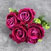 7 roses rondes - rouge rose foncé