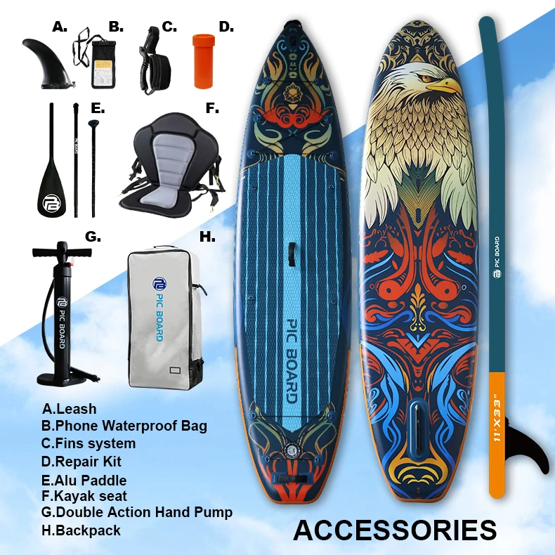 Pic Board Customized Stand Up Surfing Sup Surfboard Sap Inflatable