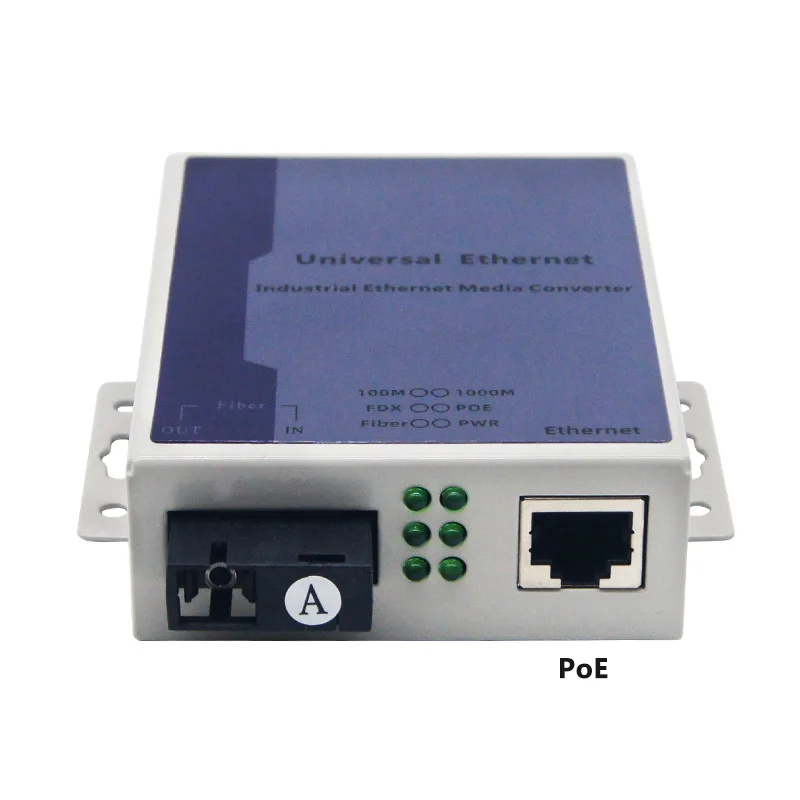 Gigabit POE Media Converter 1 SC 1 POE port 40W PoE+ Optický přijímač