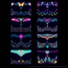 A set of 8 (FA009-016) fluorescent face patch combination set