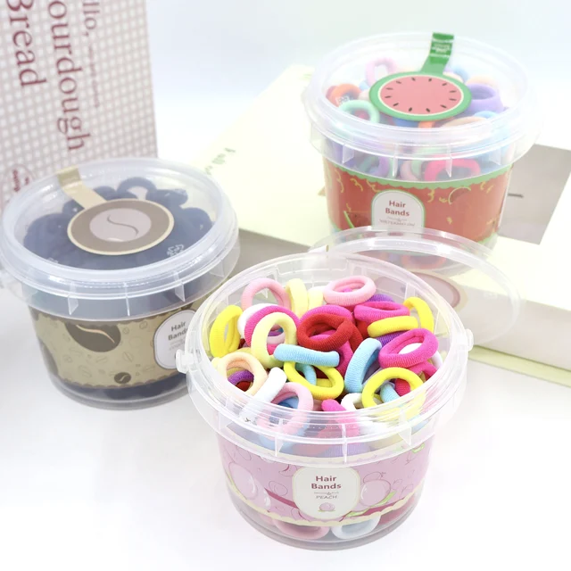 Original Design Handle Bucket Package High Stretch Durable Mini Headband Elastic Ponytail Holder Hair Ties Hair Accessories