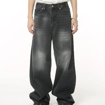 Customized Men's Jeans Streetwear Hip Hop Casual Wide Leg Jeans Stone ...