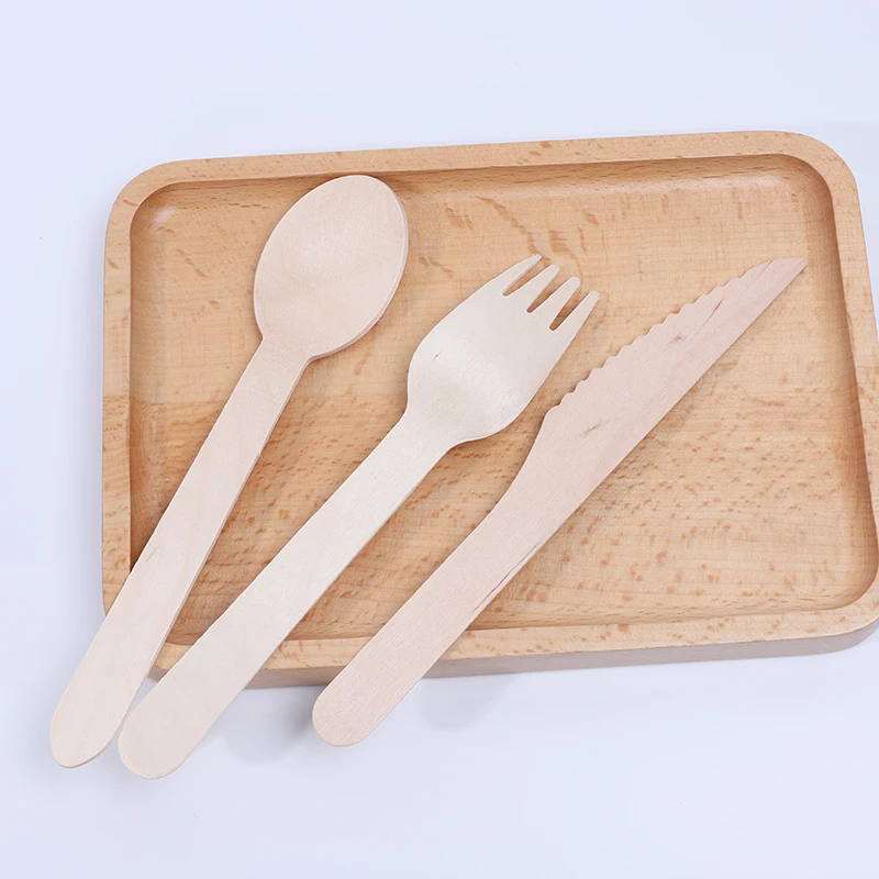 eco friendly disposable tableware fork spoon knife wooden
