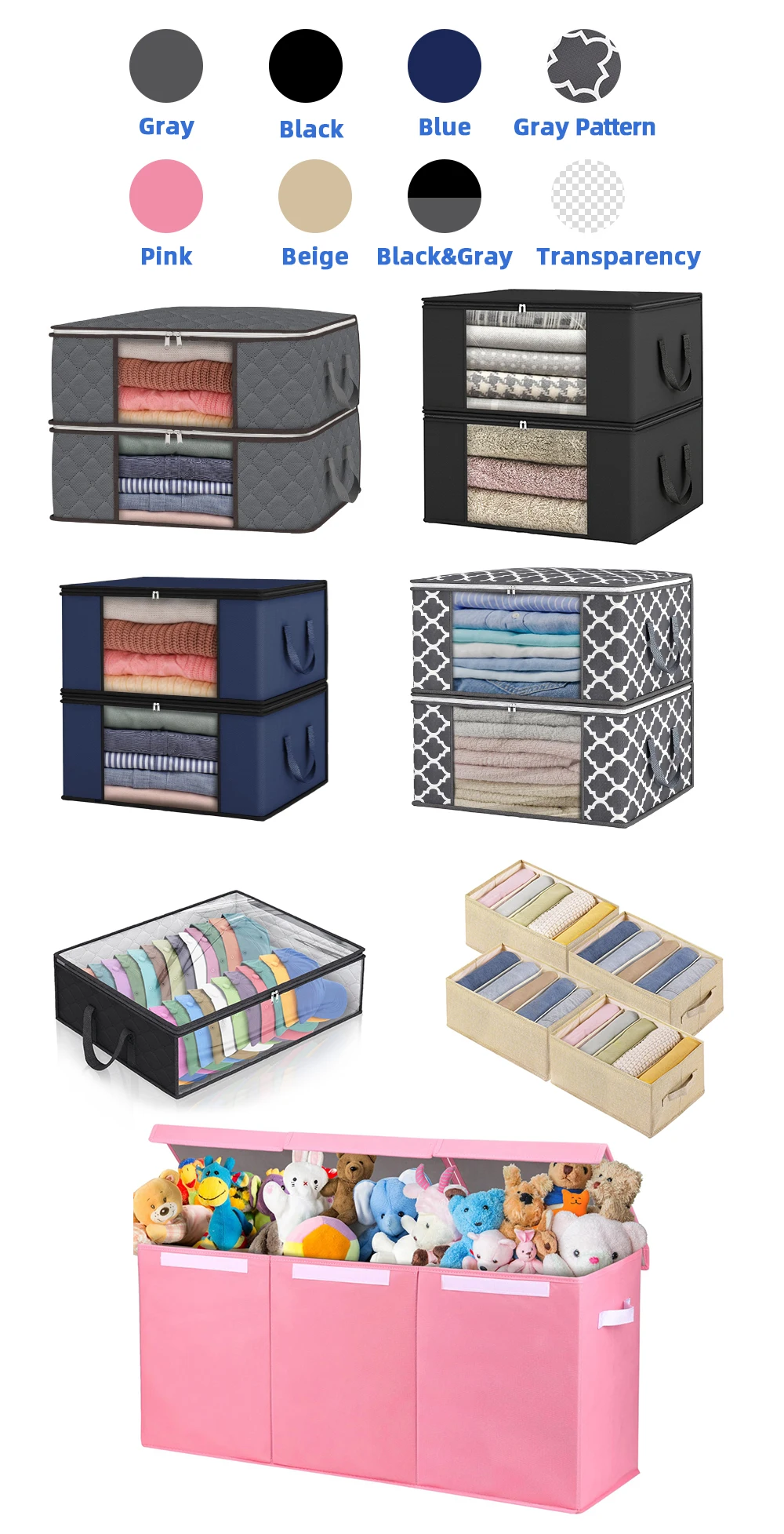 36l Clothes Storage Foldable Quilt Clothes Storage Bags Clothing