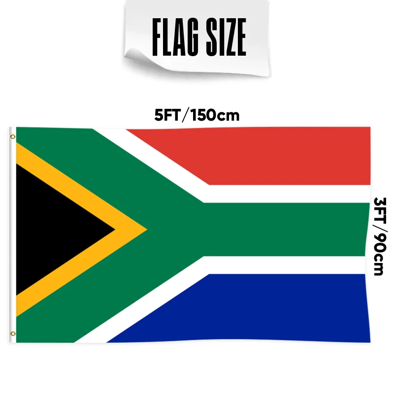 3x5ft South Africa Flag Banner Polyester Fabric With 3 Ply Double Sided