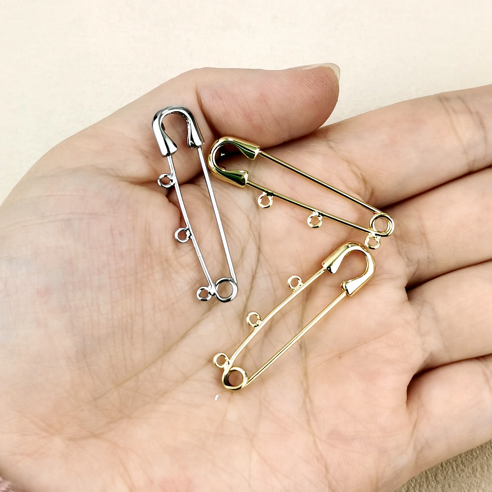 Factory 4CM Small Size Copper Jump Rings Pins Fashion 40mm Gold Metal Pin in Packs Brooch Clothing Tiny Safety Pin Jewelry Make
