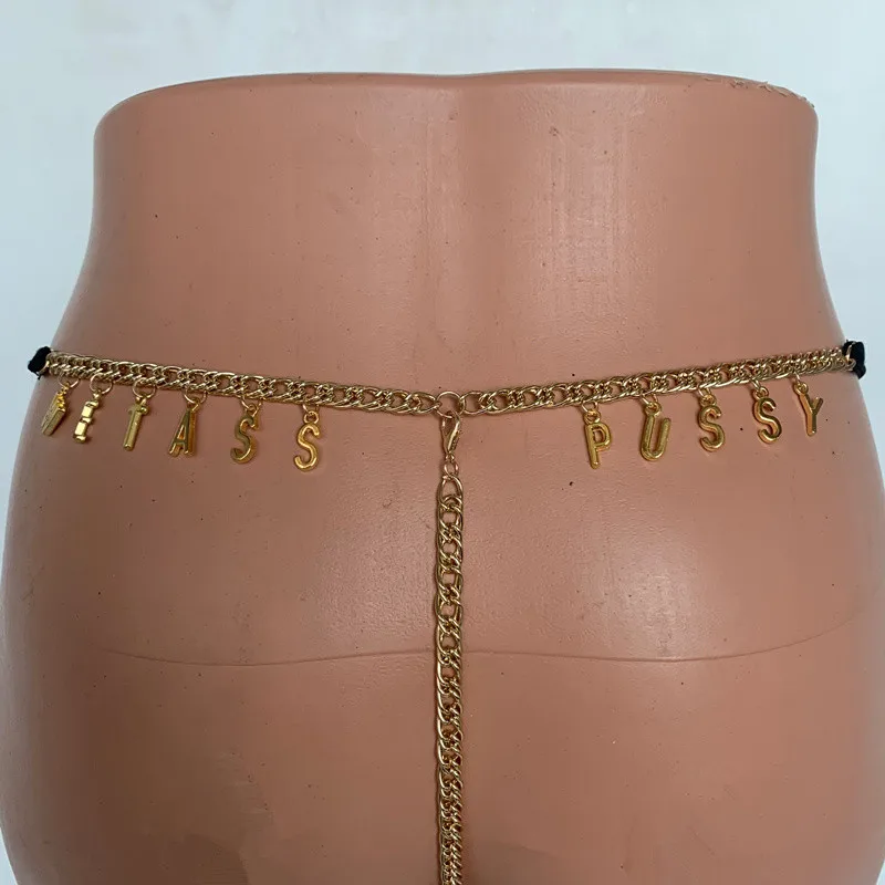 Ins Hot Sale Customized Zodiac Girl Jewelry Rhinestone Crystal White Letter Bikini Sexy Chain G String Panty Thong for Women