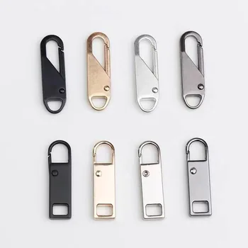 High Quality Detachable Zipper Pullers with Diamond Pattern Custom Size Metal Sliders and Zinc Alloy Removable Pull Replacement