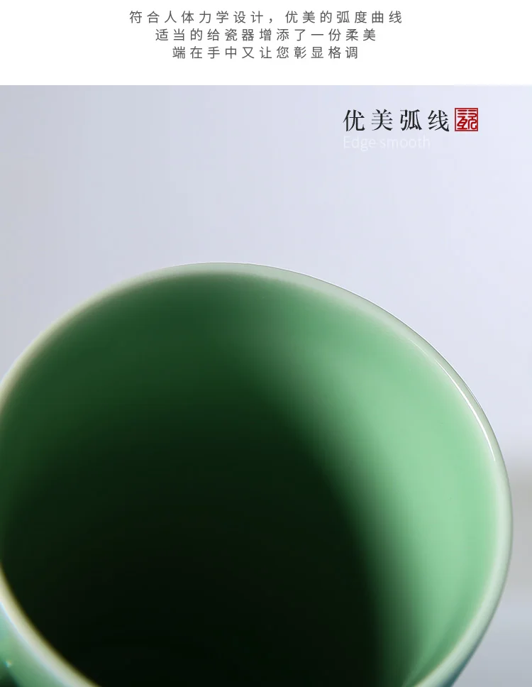 product 2025 factory wholesale longquan celadon traditional cups saucers coffee customized water drinking ceramic tea cups-12
