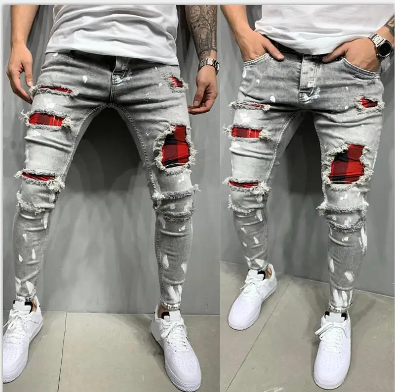 Wholesale New Arrivals 2022 Fashion Casual Denim Distressed Jeans Mens Ripped Jeans Skinny Denim Jeans Men Stylish m.alibaba.com