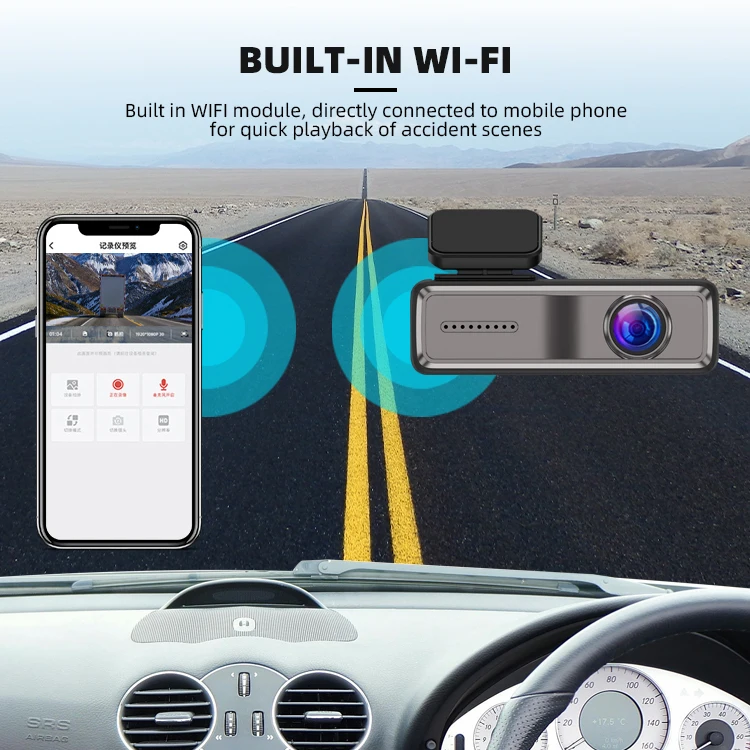 Mini Convenient Universal Full Color Night Vision Dvr 64G Black Box Wifi App or Vehicle Screen Control Car Dash Camera with ADAS supplier