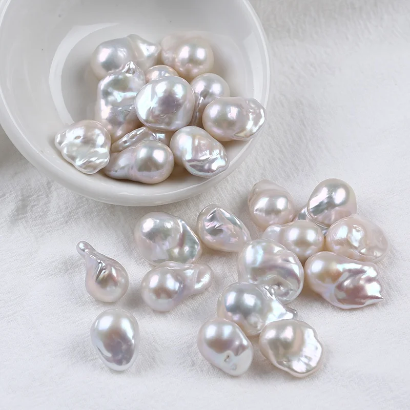 Genuine Natural 11-12mm White Baroque Freshwater Cultured Pearl Bracelet - 7.5 Inch Length | Silver Plated