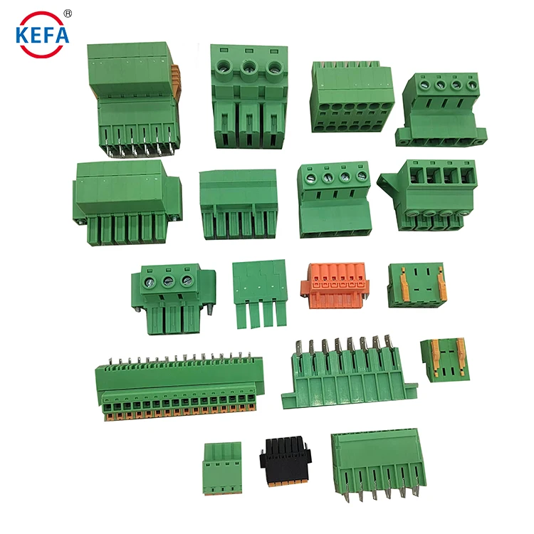 Kefa 3.81mm 3.5 mm 7.62mm PCB Pluggable Wire to Board Terminal Green Connectors Plug in Screw Terminal Block