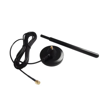 Fasizi Lot De 2 Antennes Omni 433 MHz 12dBi - Base Magnétique, Câble 3m, Connecteur SMA Mâle