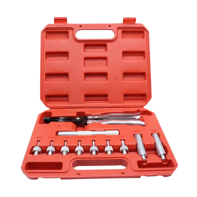 Qiilu 11 Pcs Valve Seal Remover and Installer Kit Includes Plier Driving Socket Drive Handle Adapters 