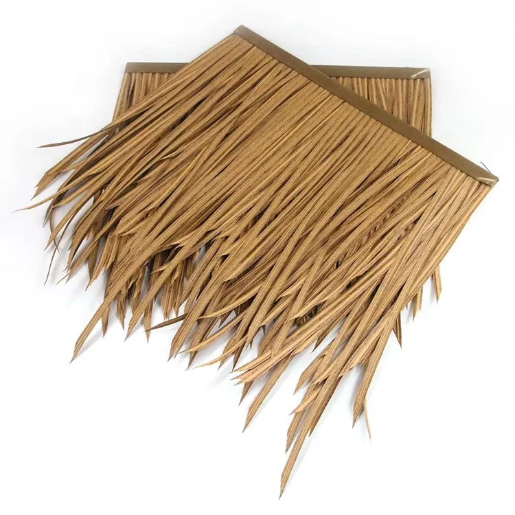 PE Fireproof Artificial Plastic Synthetic Palm Leaves Thatch Roofing
