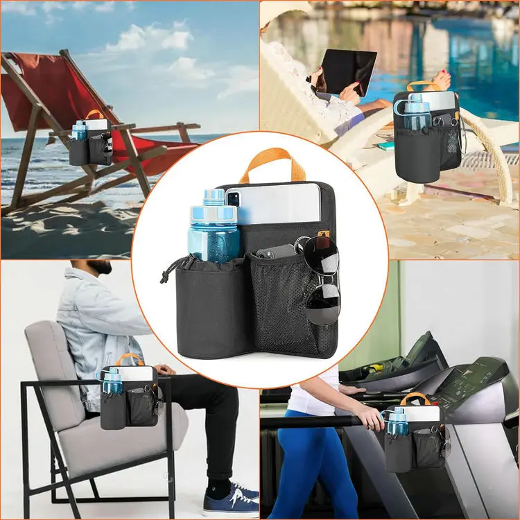 Heavy Duty Hanging Chair Attachment Armrest Organizer With Water Bottle