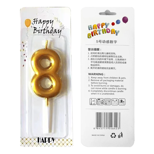 Factory Wholesale Party Decoration birthday Paraffin Cake Graded round candle number 0-9 candles