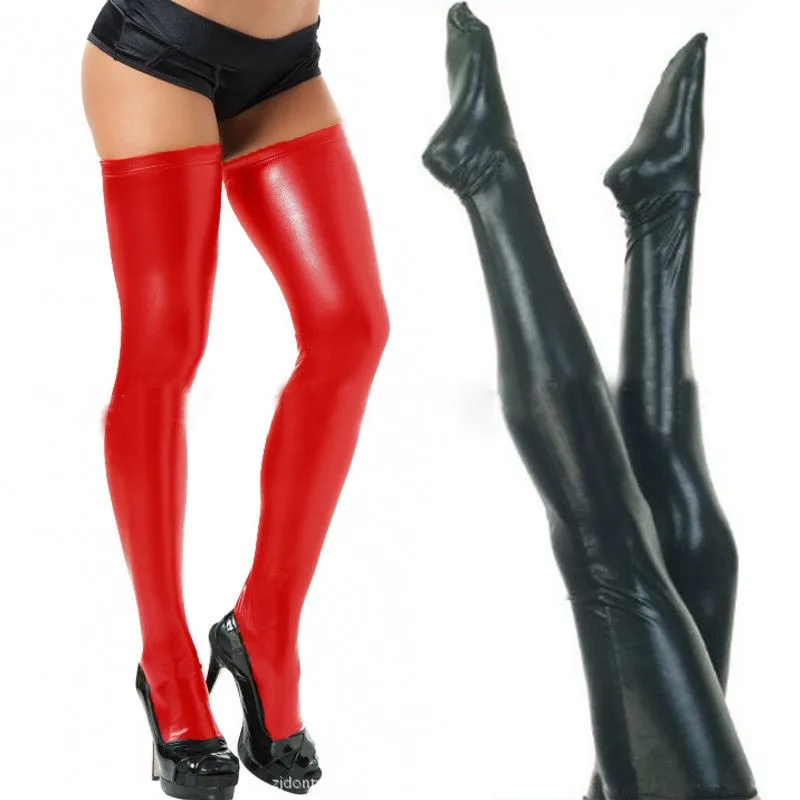 Black Red 2colors Wet Look Sexy Women 