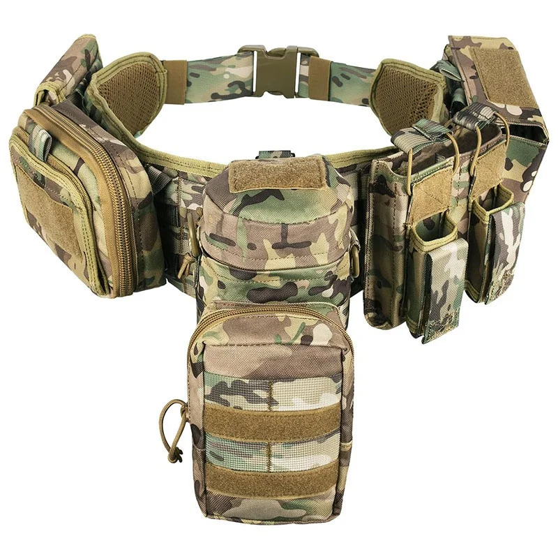 Adjustable Outdoor Multi Function Tactical Duty Belt Premium Lightweight Detachable Comfort Utility Belt With Tool Pouches