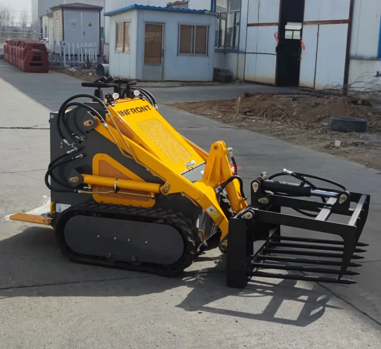 23hp мини-экскаватор резиновый Гусеничный мини-погрузчик с бортовым поворотом с шнеком ковша