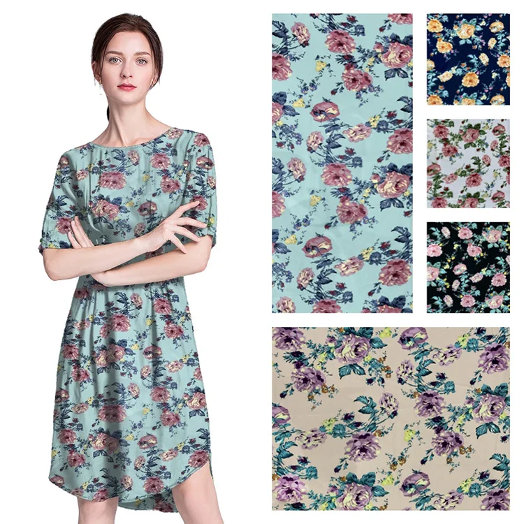 Polyester 2 Way Stretch Fabric For Sublimation Printing Roll Dress