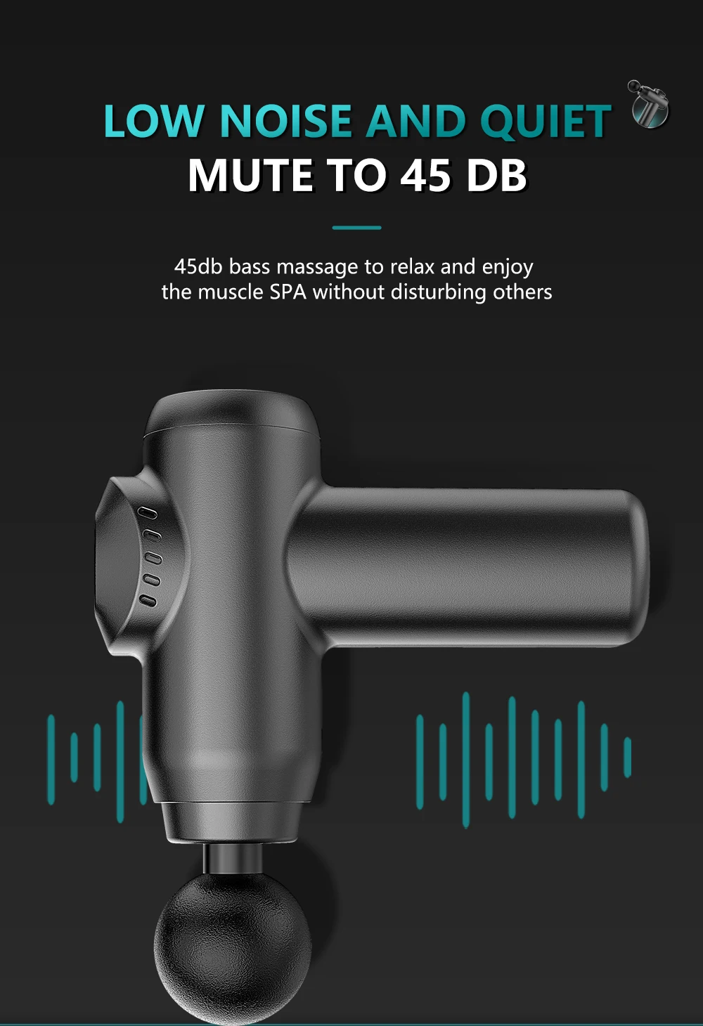 Button Gun Massager 4 Heads Percussion Deep Tissues Muscle Relaxation ...