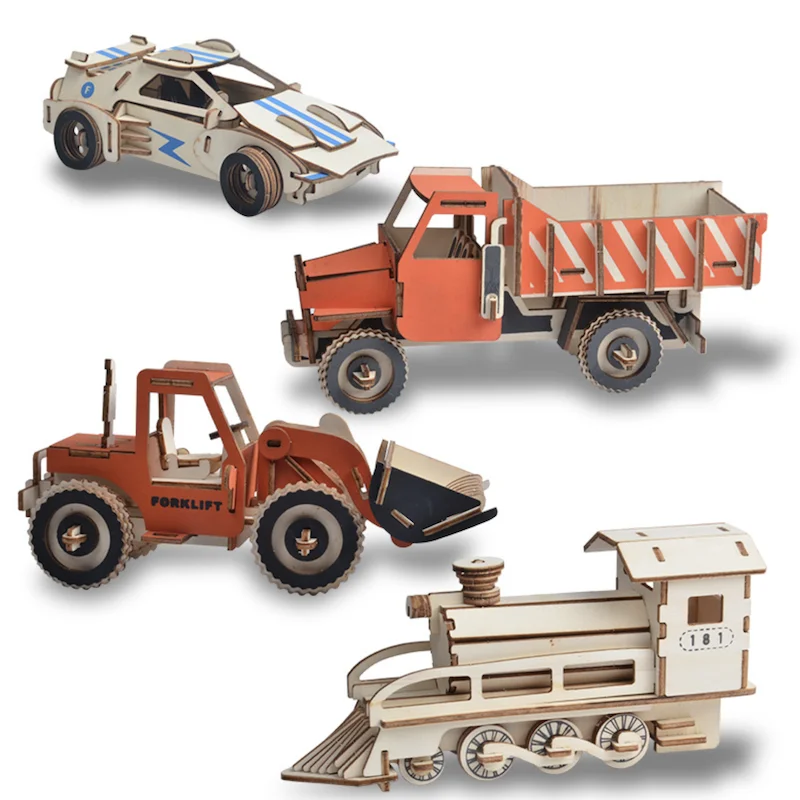 3D Wooden Puzzle Kits - DIY Educational Toys for Kids