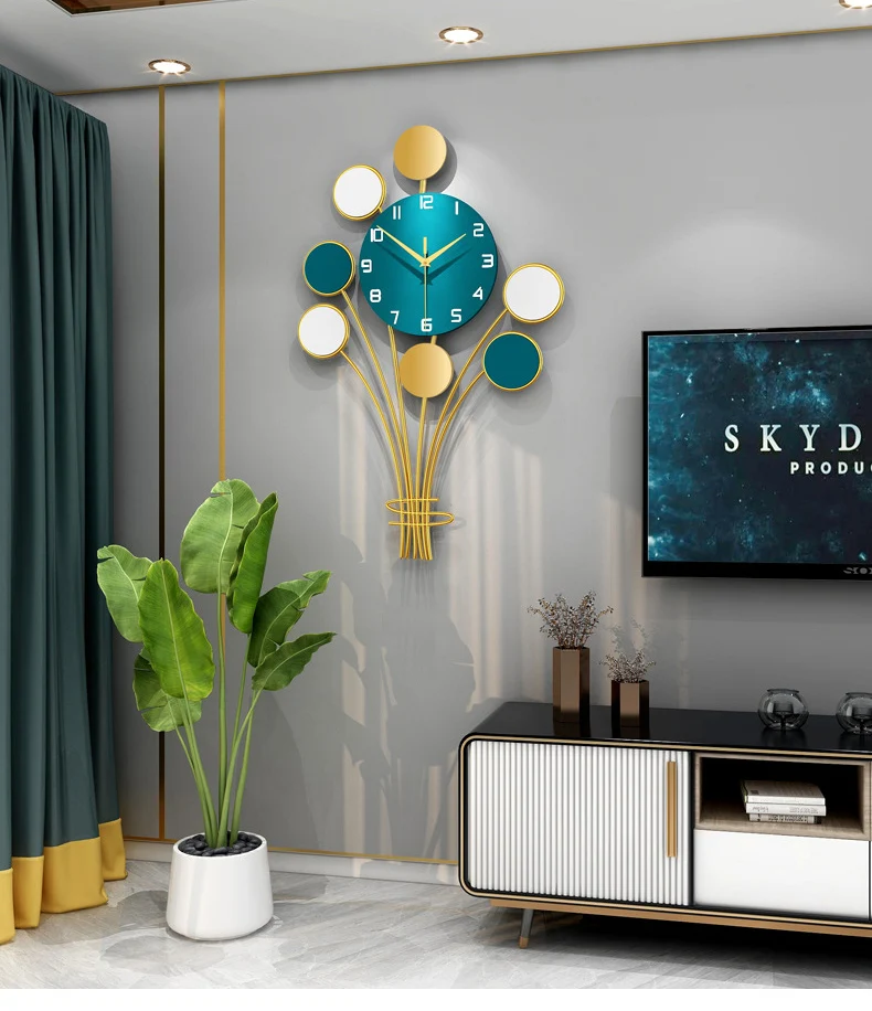 Wholesale Forhorloge Oversized Balloon Shape Metal Wall Clock Home Decor Watch Wall Clock Hanging Art Muralereloj De Pared