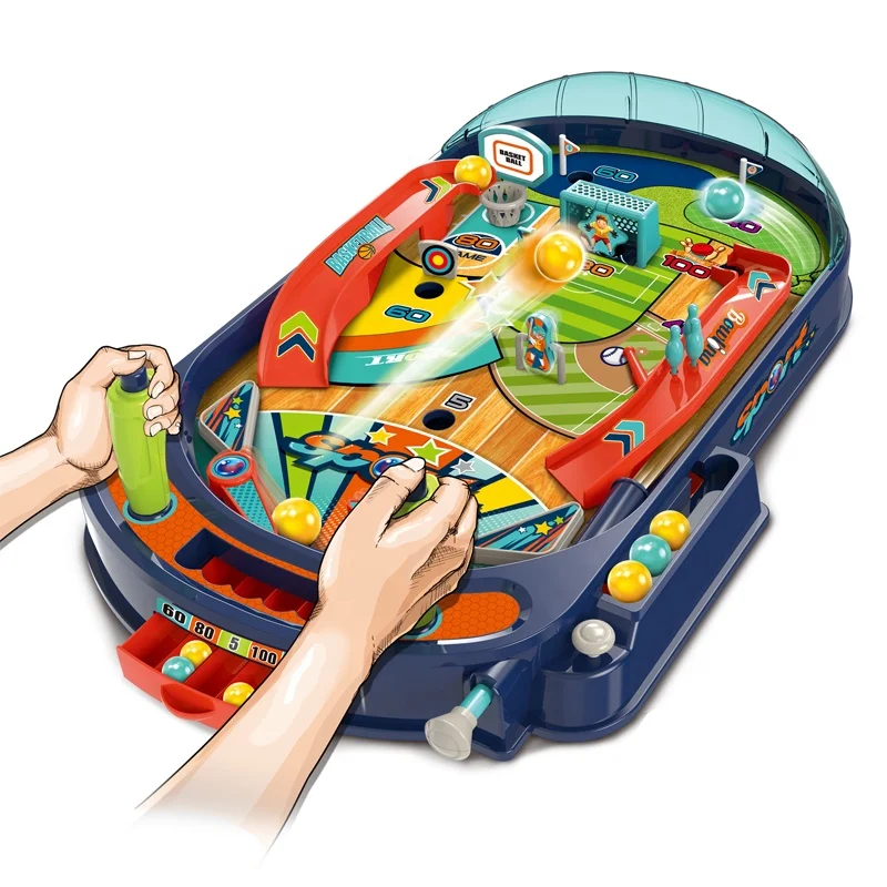 Samtoy Classic Educational Plastic Interactive Mini Shooting Table Game Finger Exercise Space Pinball Machine Game for Kids