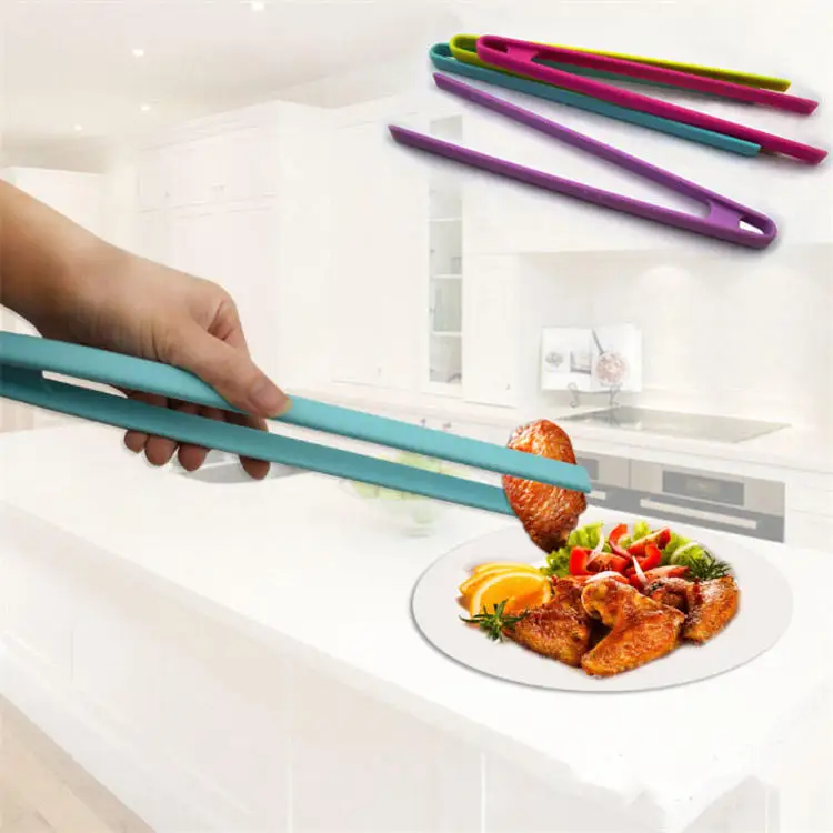 Wholesale Silicone Rubber Tongs Kitchen Long Mini Tongs Food Stick