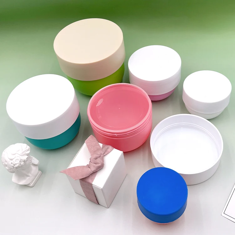 Color plastic screw cover cream jar with dust proof inside cover high-grade cosmetics bottle