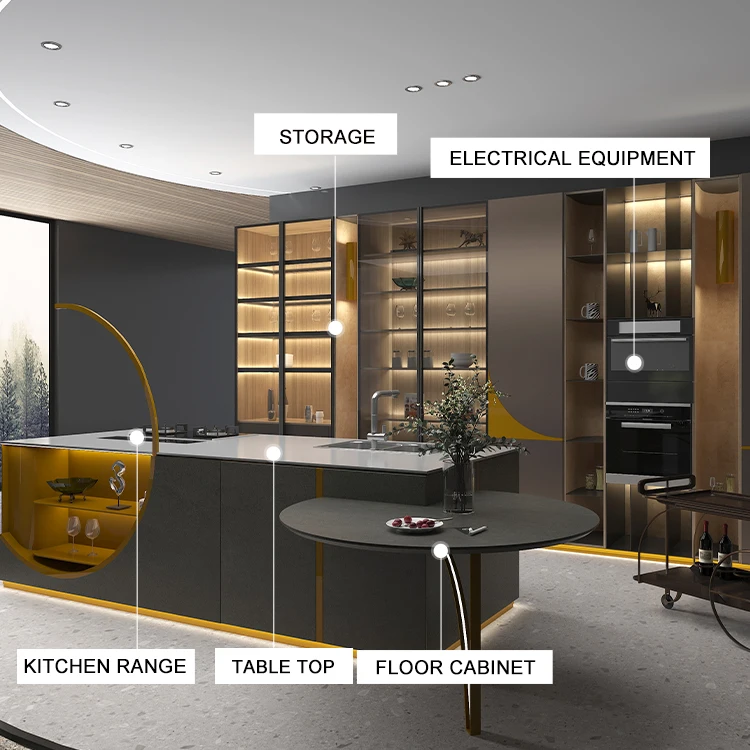 Custom Modern Stainless Steel Cabinet Kitchen Modular Cabinet Smart ...