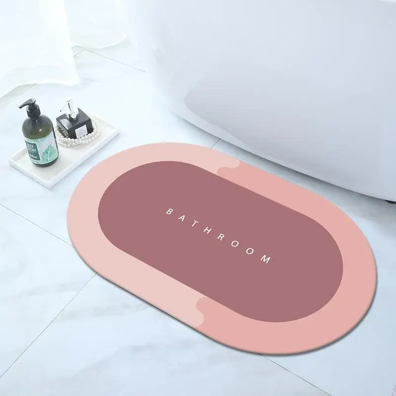 Ultra Absorbent Bath Mat Quick Drying Bathroom Non-slip Entry Door Mat Diatomite Bathroom Non-slip Mat supplier